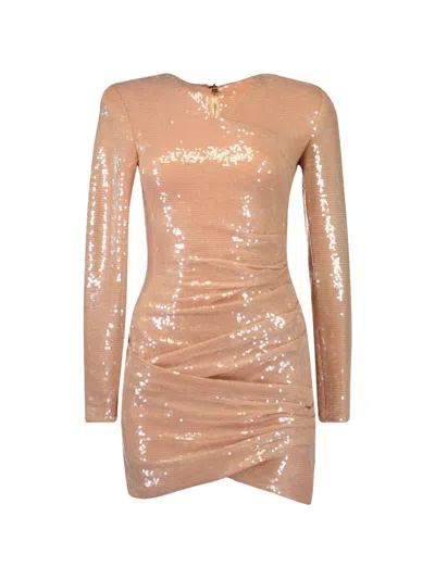Balmain Sequin-embellished Mini Dress In Pink