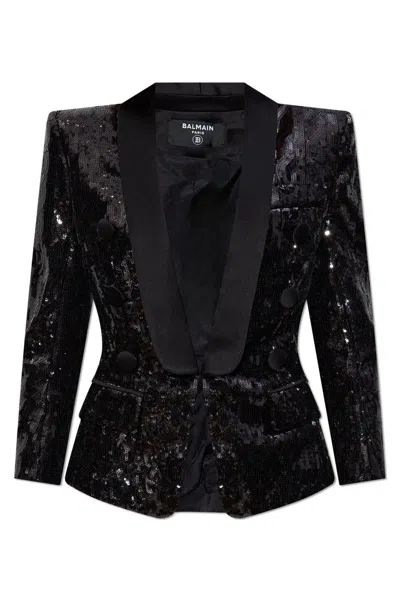 Balmain Sequinned Collared Blazer