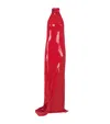 Balmain Red Long Sequin Halterneck Maxi Dress In Red