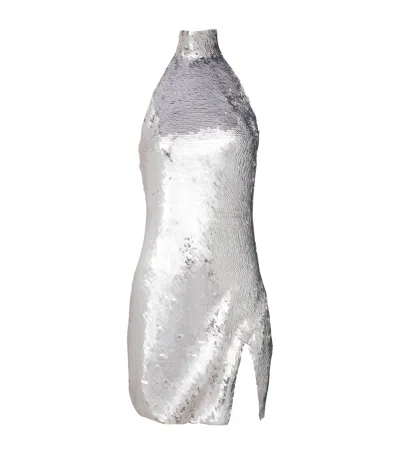 Balmain Sequinned Halterneck Mini Dress