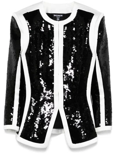 Balmain Sequinned Jacket In Black