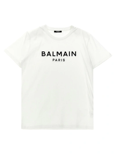 Balmain Kids' Sequins Logo T-shirt In White