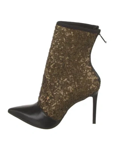 Pre-owned Balmain Sequins Patterned Boots In Gold/metallic