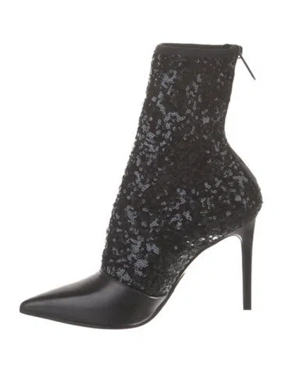 Pre-owned Balmain Sequins Sequin Embellishments Boots In Black