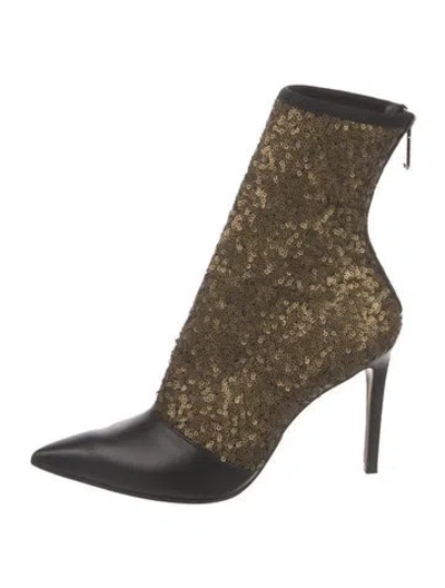 Pre-owned Balmain Sequins Sequin Embellishments Sock Boots
