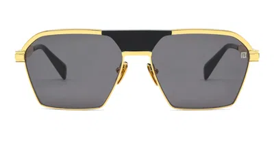 Balmain Sergeant - 18k Gold / Black Sunglasses In Black/gold