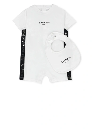 Balmain Babies' Set With Logo In White