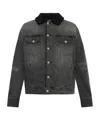 Balmain Faded Denim Jacket In Black