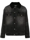 Balmain Faded Denim Jacket In Grey