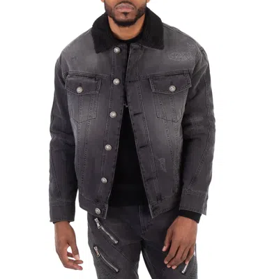 Balmain Shearling-lining Denim Jacket In Multi