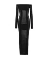 Balmain Black Viscose Midi Dress In Black