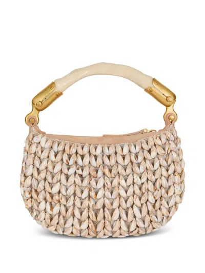 Balmain Shells Tote Bag In Neutral