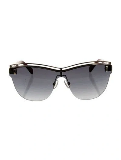 Pre-owned Balmain Shield Gradient Sunglasses In Burgundy