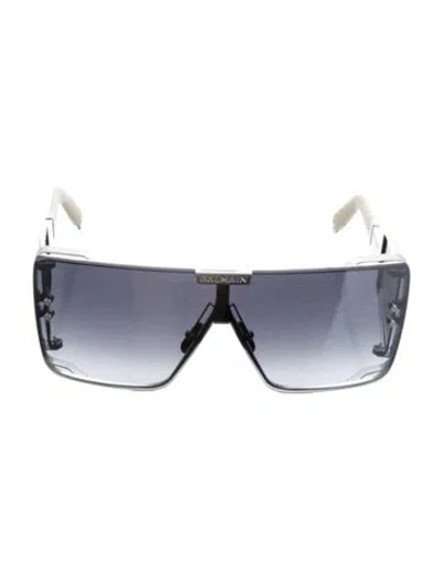 Pre-owned Balmain Shield Gradient Sunglasses In Silver