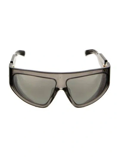 Pre-owned Balmain Shield Mirrored Sunglasses In Gold