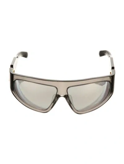 Pre-owned Balmain Shield Mirrored Sunglasses W/ Tags In Grey