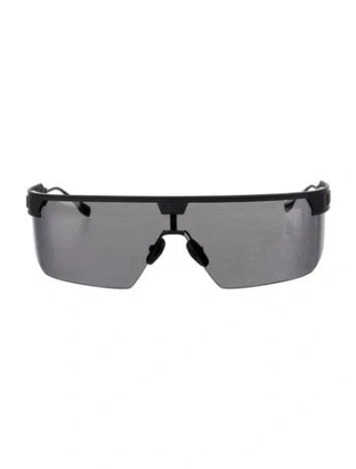 Pre-owned Balmain Shield Tinted Sunglasses In Black