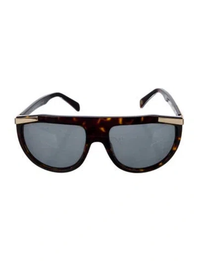 Pre-owned Balmain Shield Tinted Sunglasses In Brown