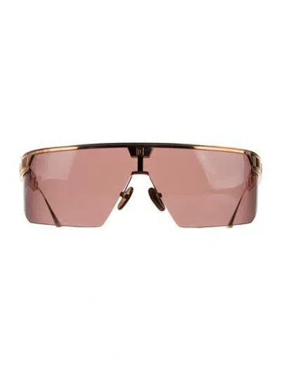 Pre-owned Balmain Shield Tinted Sunglasses In Gold
