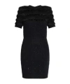 Balmain Shimmering Sequins Mini Dress In Black
