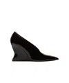 Balmain Patent Leather Wedged Pumps 95 In Black
