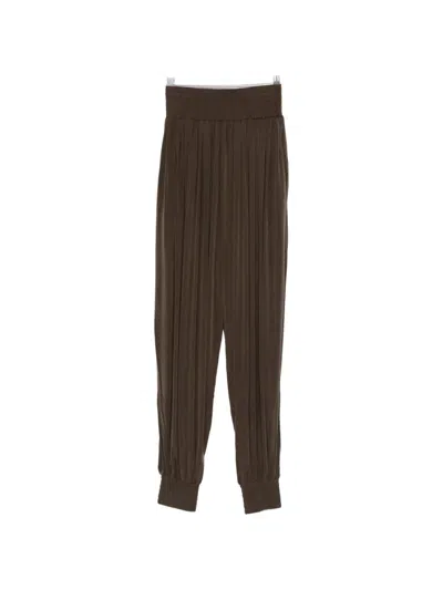 Balmain Shirred Trousers In Brown