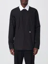 Balmain Collar Contrast Long Sleeves Shirt In Black