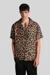 Balmain Leopard Print Silk Bowling Shirt In Animal Print