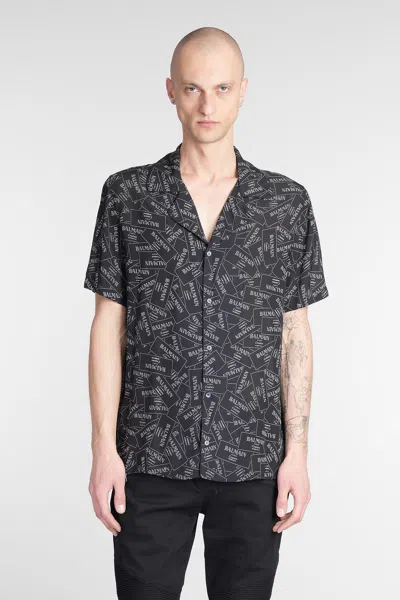 Balmain Shirt In Black Viscose