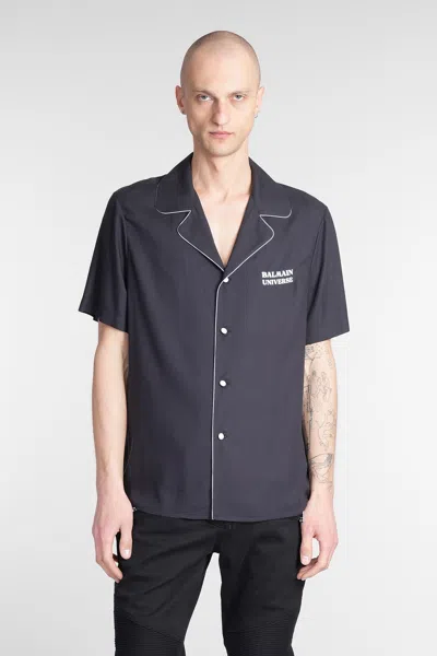BALMAIN SHIRT IN BLACK VISCOSE