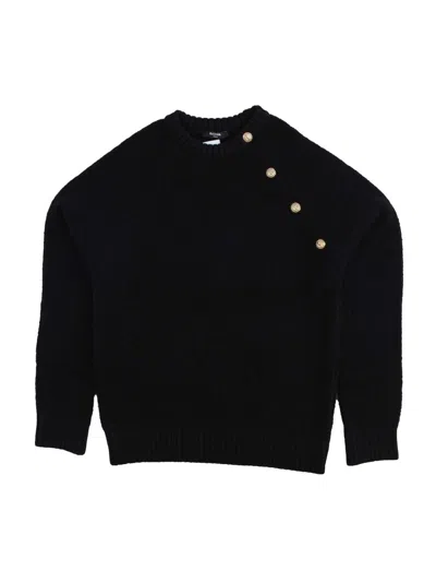 Balmain Mini Button-up Shirt For Kids In Black