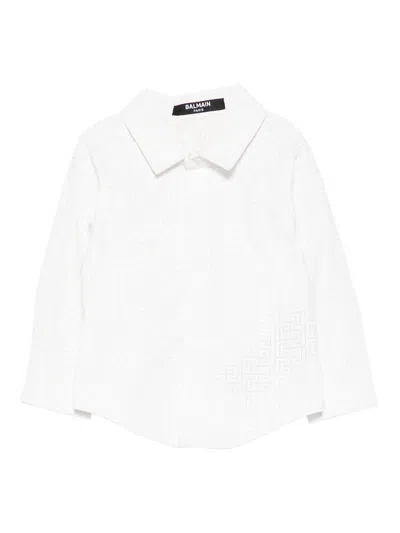 BALMAIN SHIRT WITH GEOMETRIC PRINT