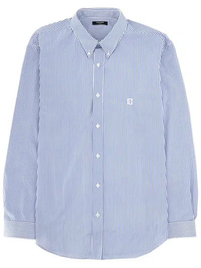 Balmain Shirt With Logo In Blue