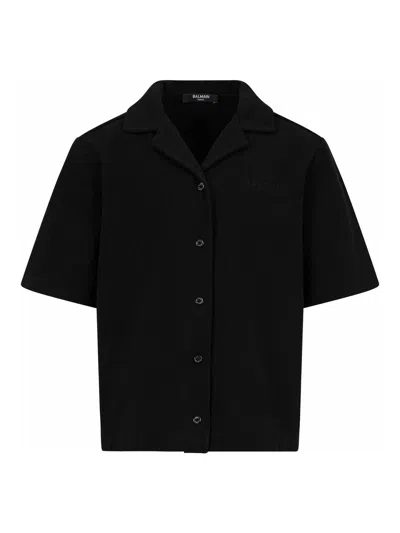Balmain Kids' Shirt With Logo In Black