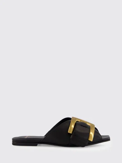 Balmain Anthem Flat Calfskin Leather Sandals In Animal Print