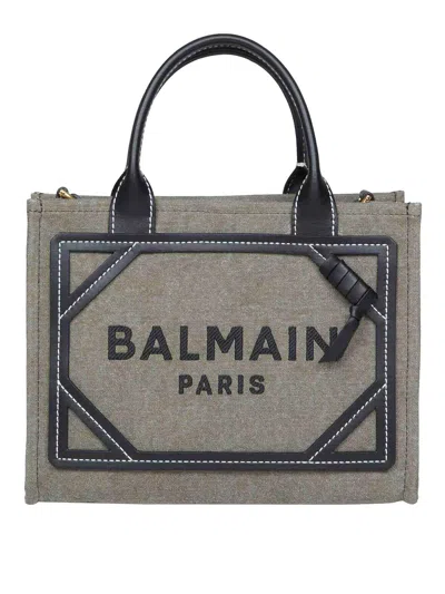 BALMAIN SHOPPER SMALL B-ARMY IN CANVAS CON LOGO