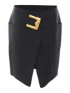 Balmain Short Belted Skirt In Black