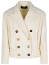 Balmain Short 'caban' Virgin Wool And Cashmere Jacket In Neutral