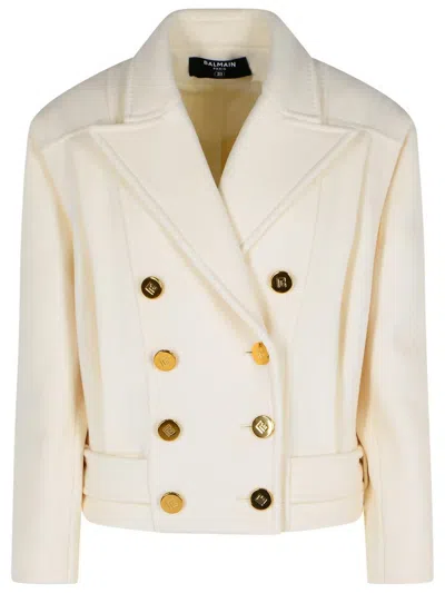 Balmain Short 'caban' Virgin Wool And Cashmere Jacket