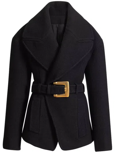 Balmain Short Coat In Black