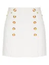 Balmain Canvas Skirt In White