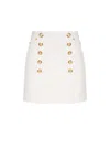 Balmain Short Cotton Canvas Skirt In White