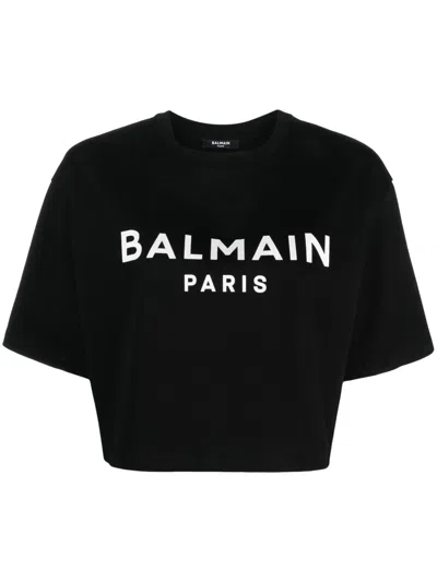 Balmain Short Cotton T-shirt In ブラック