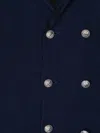 Balmain Short Double-breasted Coat In Black