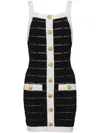 Balmain Sheer Panel Buttoned Tank Mini Dress
