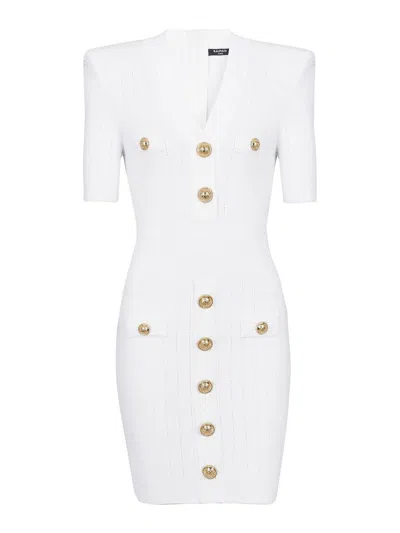 BALMAIN VESTIDO CORTO - BLANCO