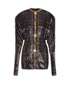 Balmain Sequin-embellished Plaid Dress In Multi