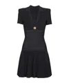 Balmain Button-embellished Knitted Dress In Black