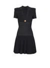 Balmain Button-embellished Knitted Dress In Black