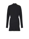 Balmain Short Flared Knit Dress In Black